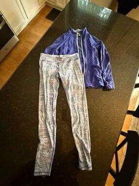 Ivivva Girls Purple Jacket with Blue Heathered Leggings